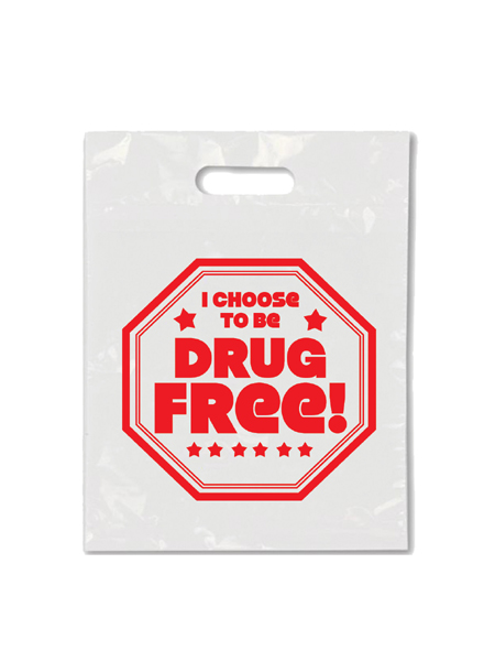 I Choose to Be Drug Free! Die Cut Handle Litter Bag