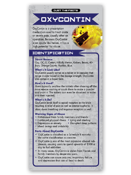 Just the Facts Rack Card: Oxycontin