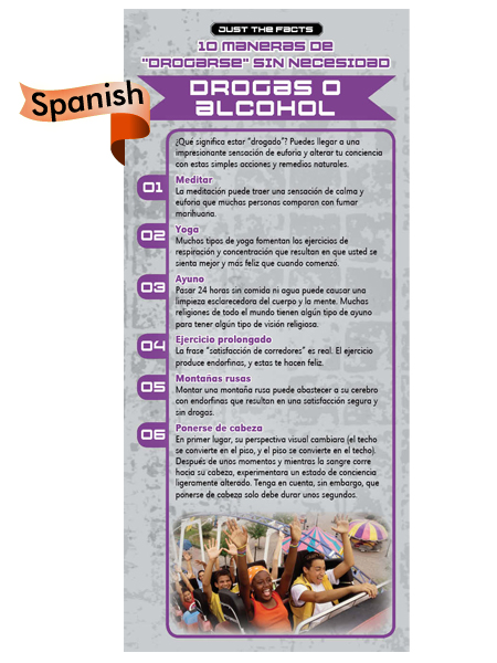 *SPANISH* Just the Facts Rack Card: 10 Ways To Get High Without Drugs or Alcohol